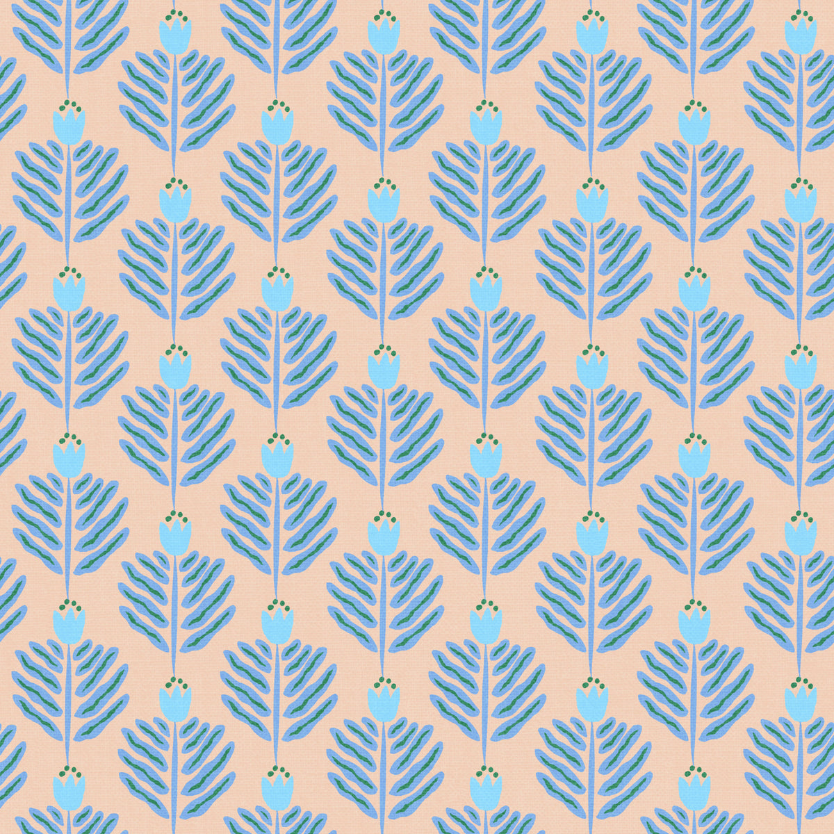 Blaues klobiges Pflanzenjuwelen Jungle Tapete⁠ in your room