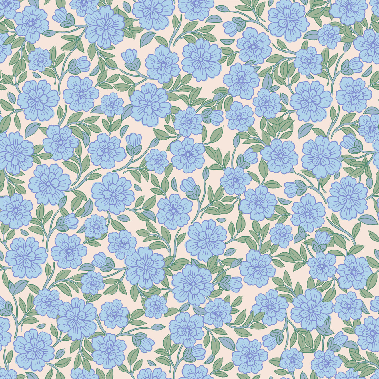 Juno Welcoming Walls Ditsy Blue Floral Wallpaper⁠