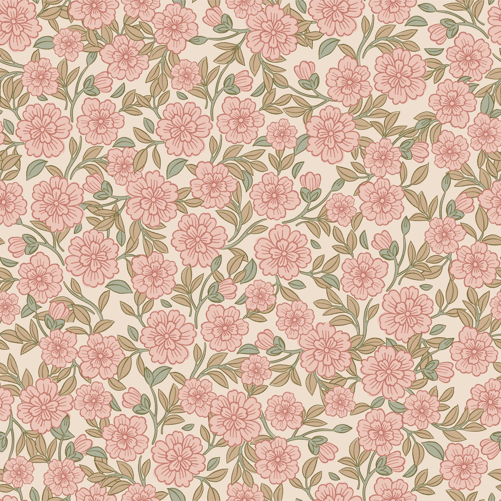 Juno välkomnar väggar Ditsy Peach Floral Wallpaper⁠