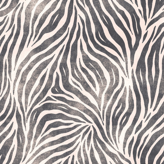 Mono Textured Boho Zebra Print Wallpaper⁠