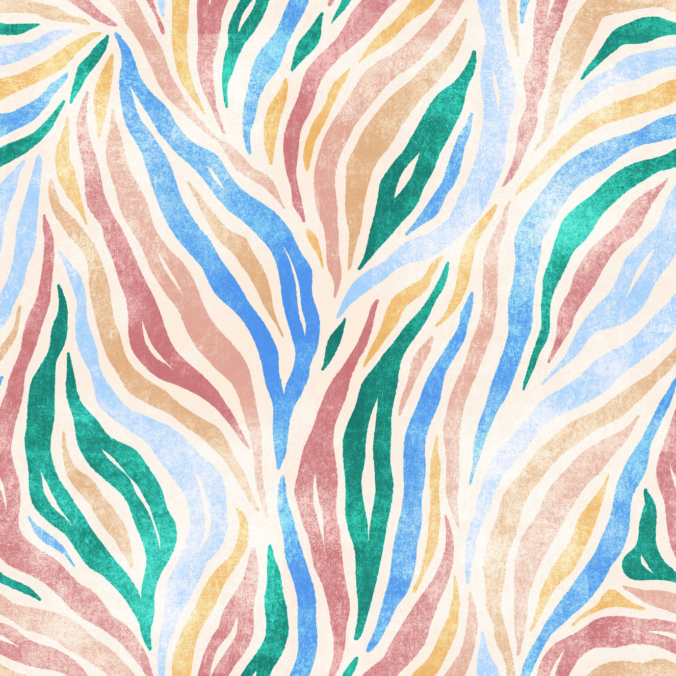 Texture multicolore Boho Zebra Print Wallpaper⁠