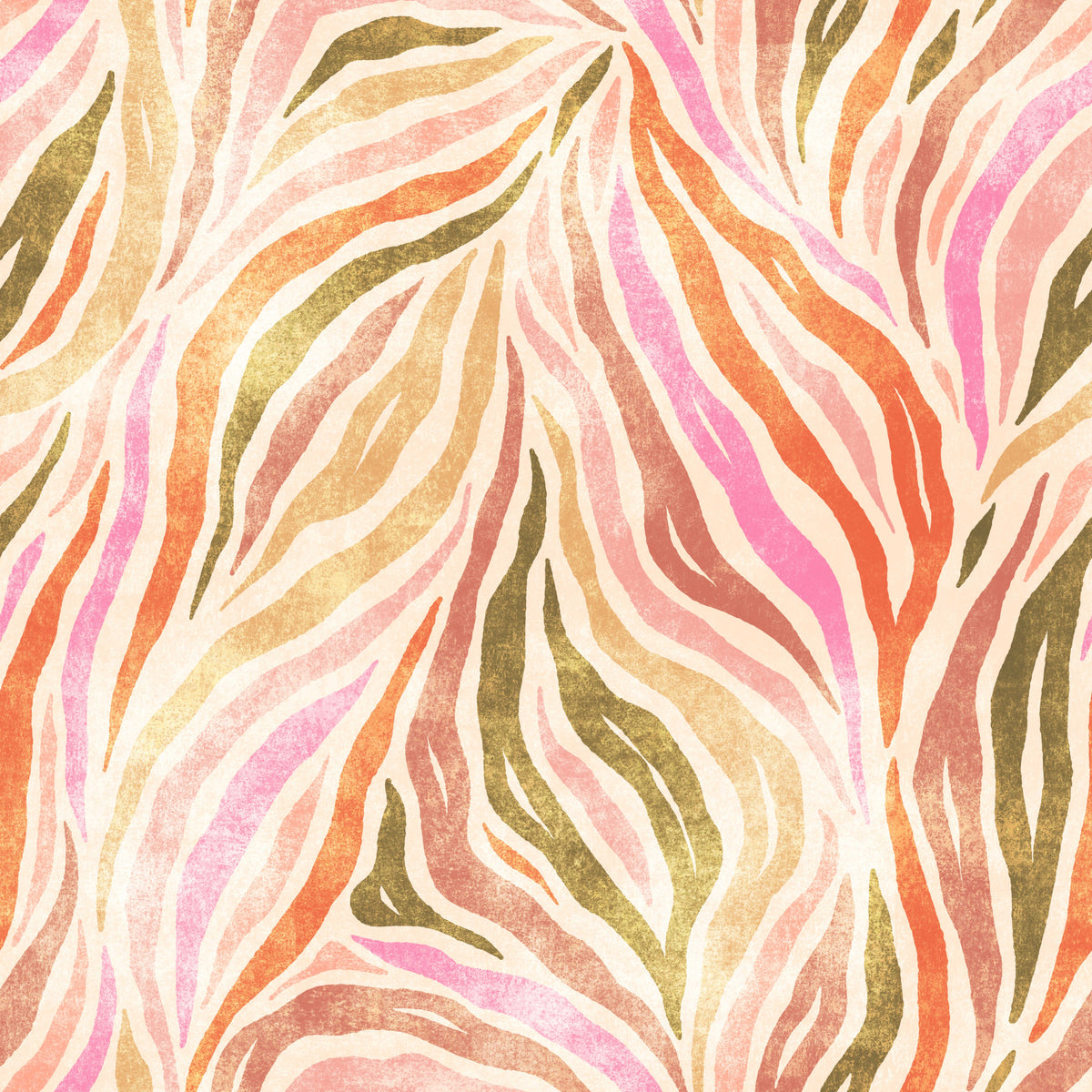 Papier peint à imprimé zèbre texturé multicolore⁠ in your room — zoomed