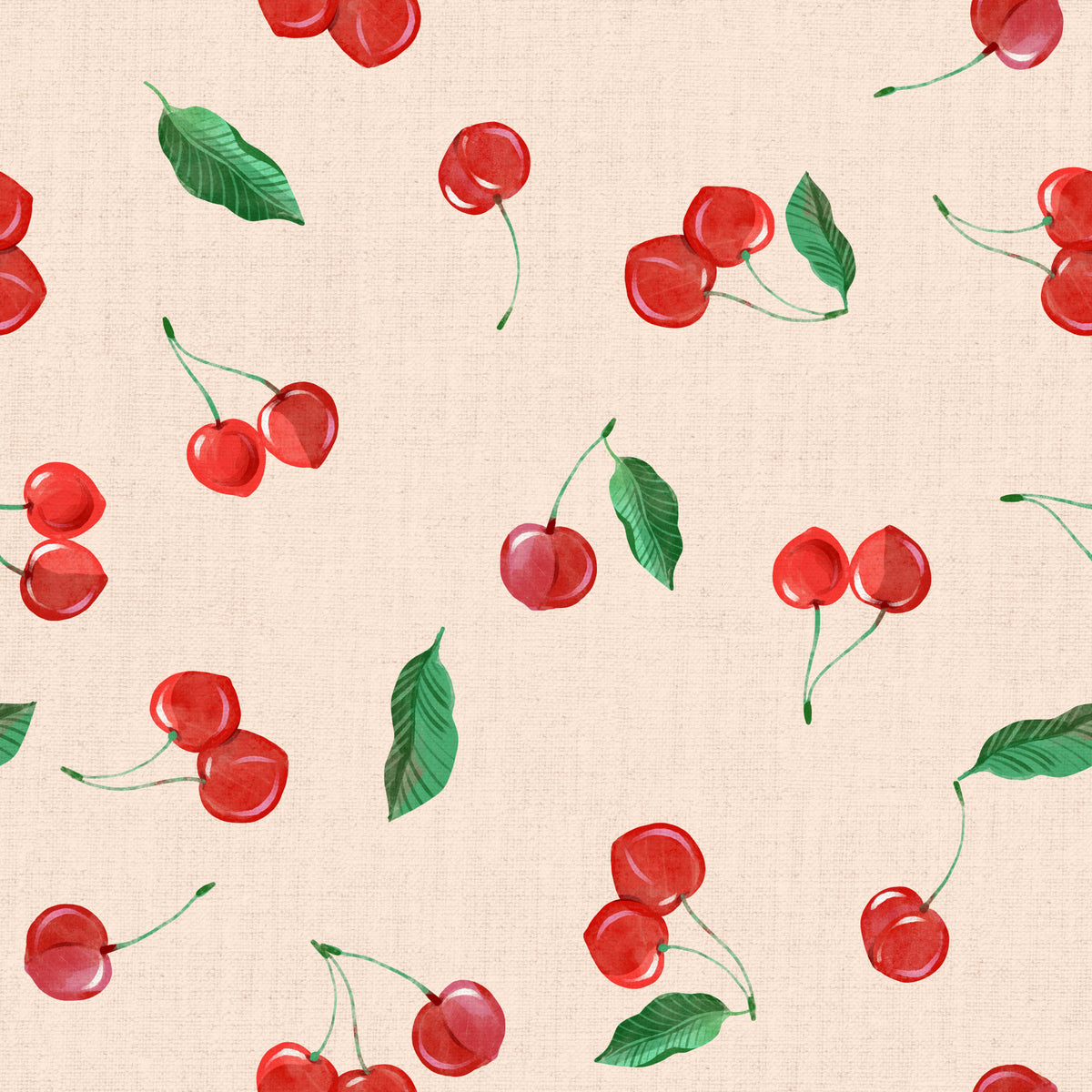 Toss Painterly Cherries  Wallpaper⁠