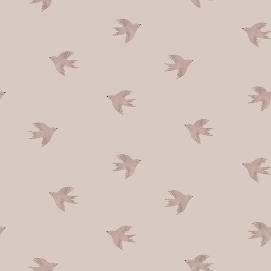 Dreamy Birds Shell Pink Wallpaper⁠