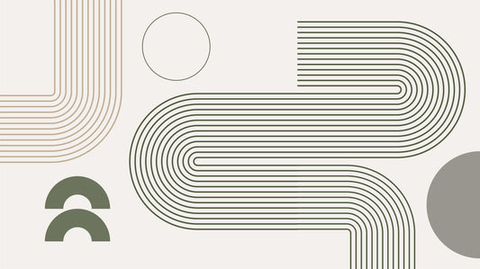 Minimalistyczny mural na ścianie retro