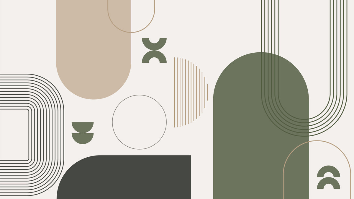 Minimalist Retro Vibe Wall Mural in your room — zoomed