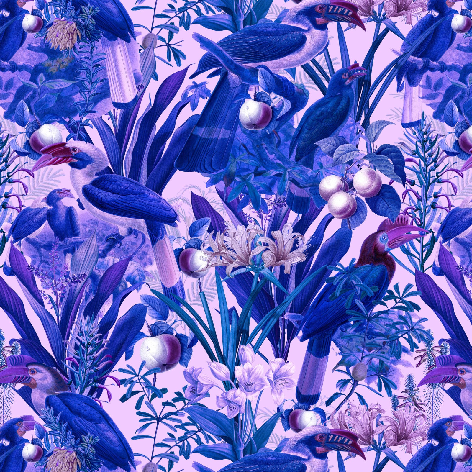 Violetti viidakon seinämaalaus