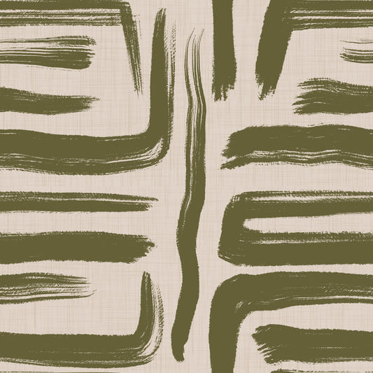 Olivenbürstenstriche - Abstract Mid Century Modern Wallpaper⁠