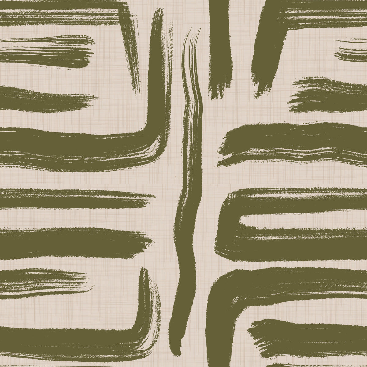 Olive Brushstroke - Résumé Mid Century Modern Wallpaper⁠