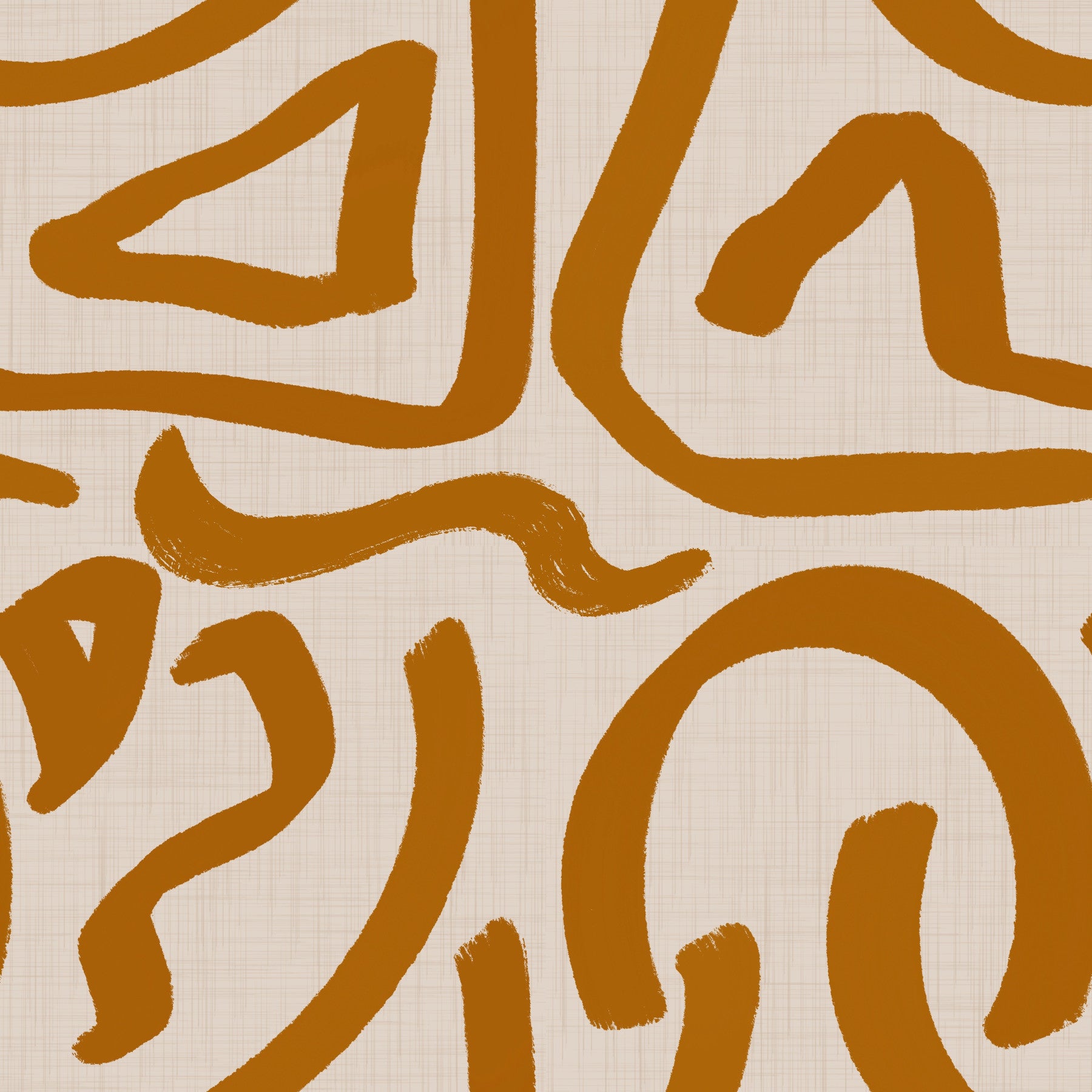Retro Terra Scribbles - Résumé du papier peint de la brosse du milieu du siècle⁠ in your room — zoomed