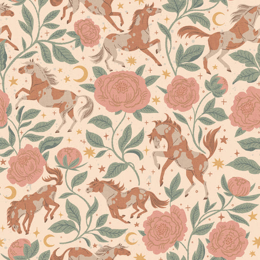 Ponys und Pfingstrosen Wild West Americana-01 Wallpaper⁠