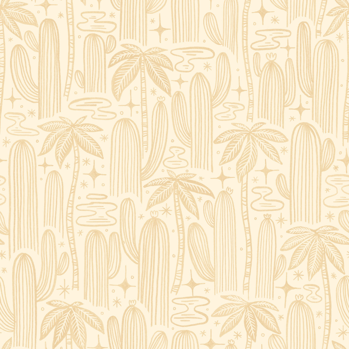 Saguaro Starlight Off White White Wallpaper⁠