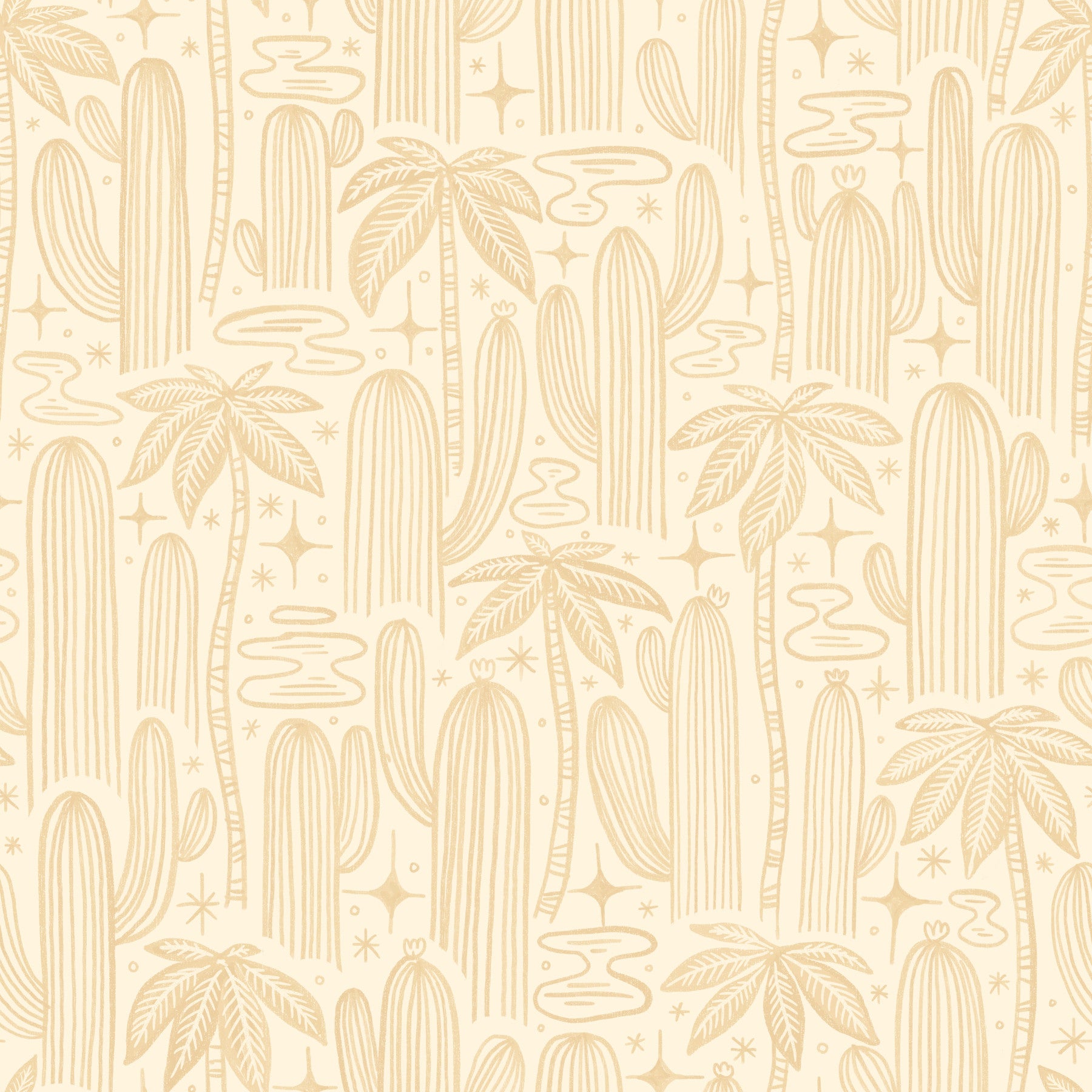 Saguaro Starlight Off White White Wallpaper⁠ in your room — zoomed