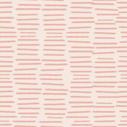 Organiske børsteslag mønster - minimalistiske boho striber lyserød tapet⁠