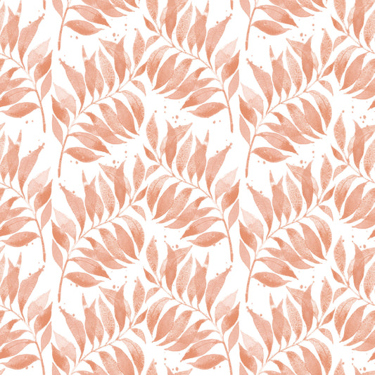 Watercolor Palm Leaf Terracotta Wallpaper⁠