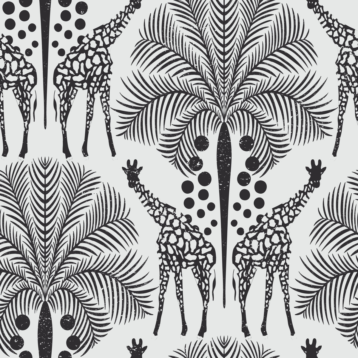 Girafa Safari în tapet alb -negru⁠ in your room — zoomed