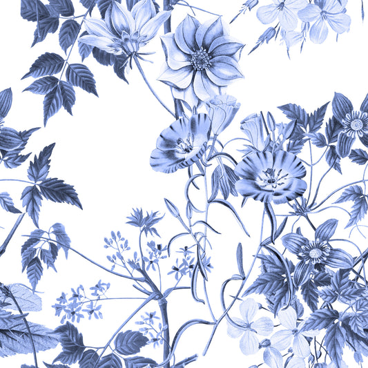 Serene Blue Botanicals Wallpaper⁠
