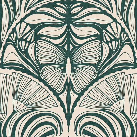Gatsby Fan Glamour Deco -erklæring i Emerald Green Wallpaper⁠