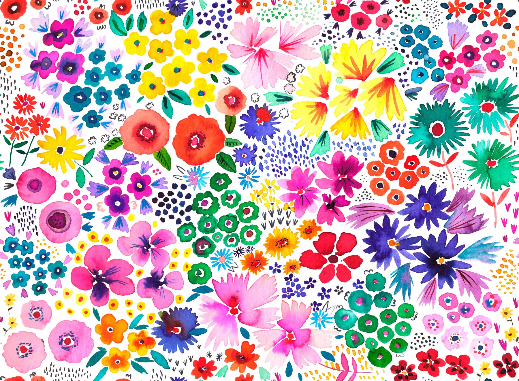 Kunstvolle kleine Blumen Vintage Tapete⁠