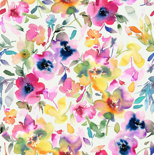 Artistic Fresh Summer Floral Wallpaper⁠