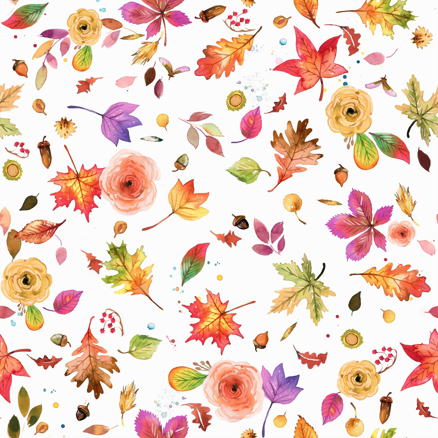 Herbstwaldblatt Blumen Multicolor Tapete⁠