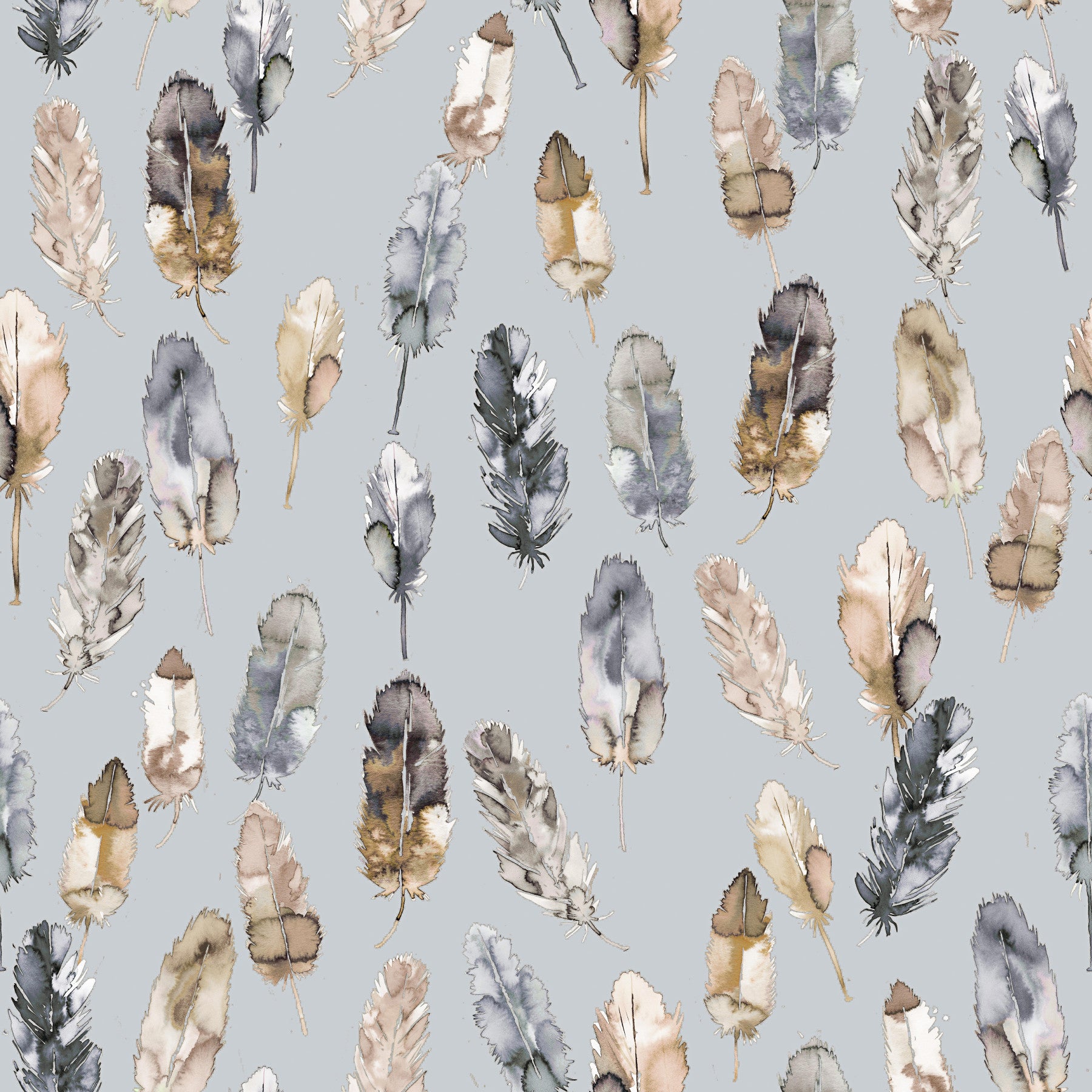 Boho Feathers Golden Silver Wallpaper⁠ in your room — zoomed