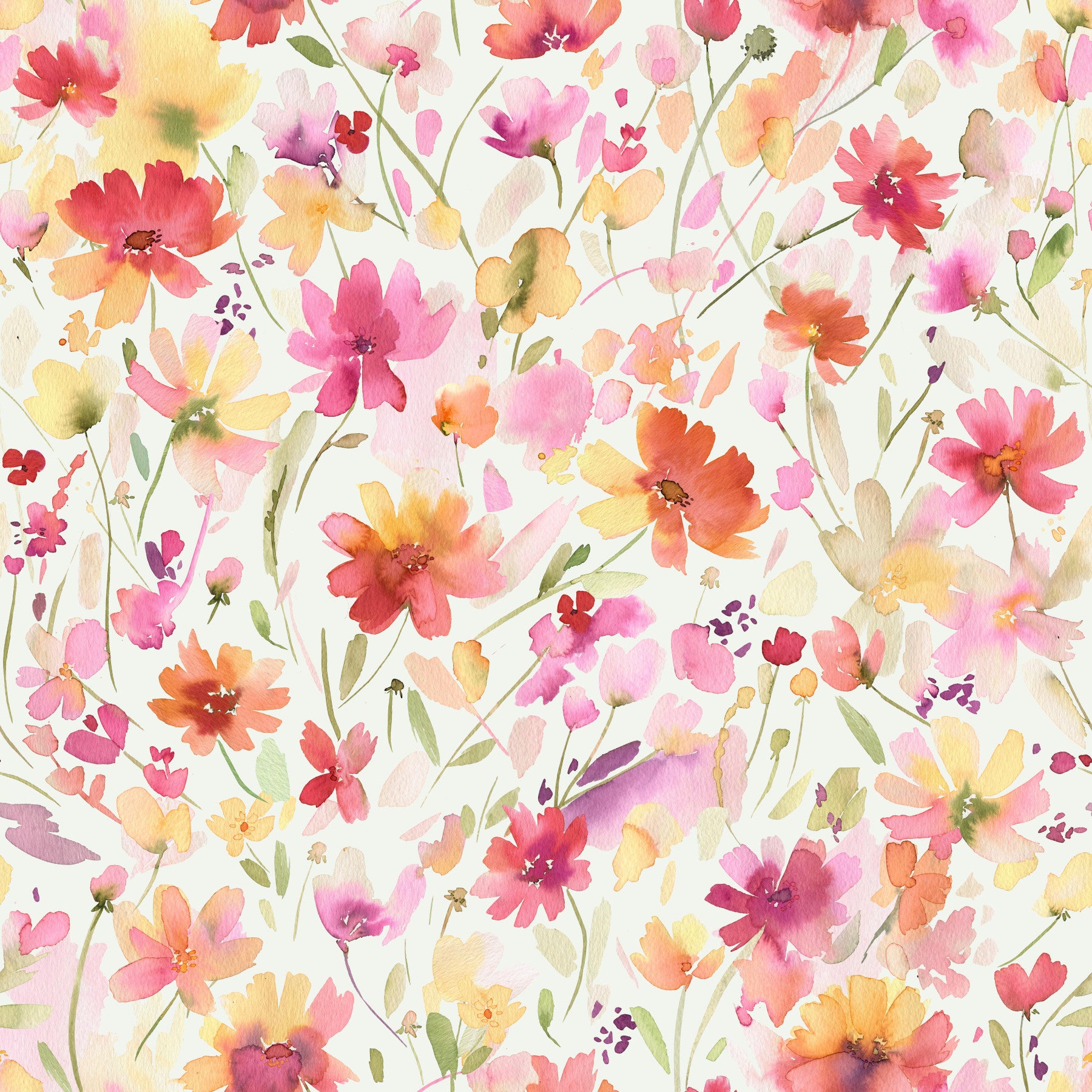 Sommer-Naturtapete mit Kosmeen-Wildblumen