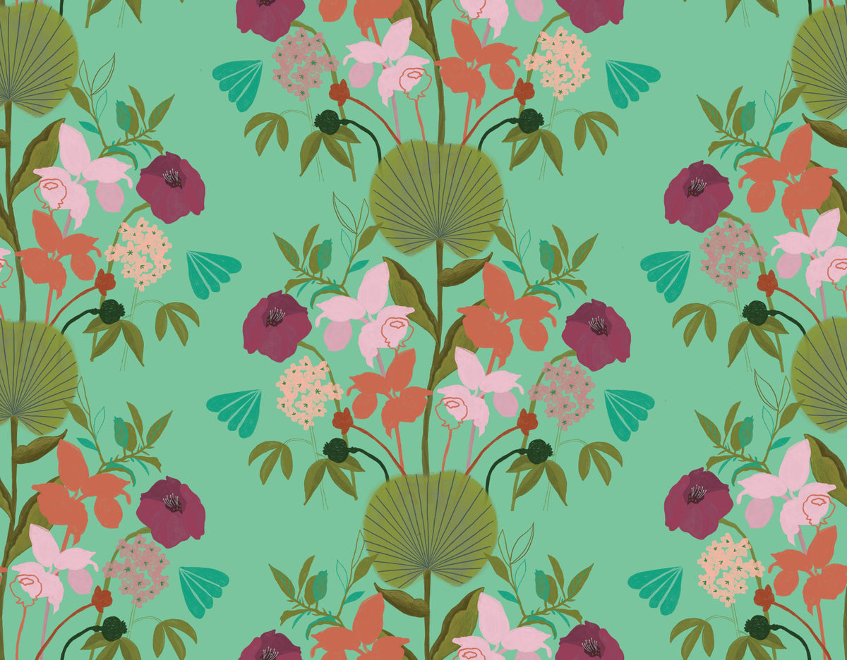 Lotus Leaf Wallpaper⁠ in your room — zoomed