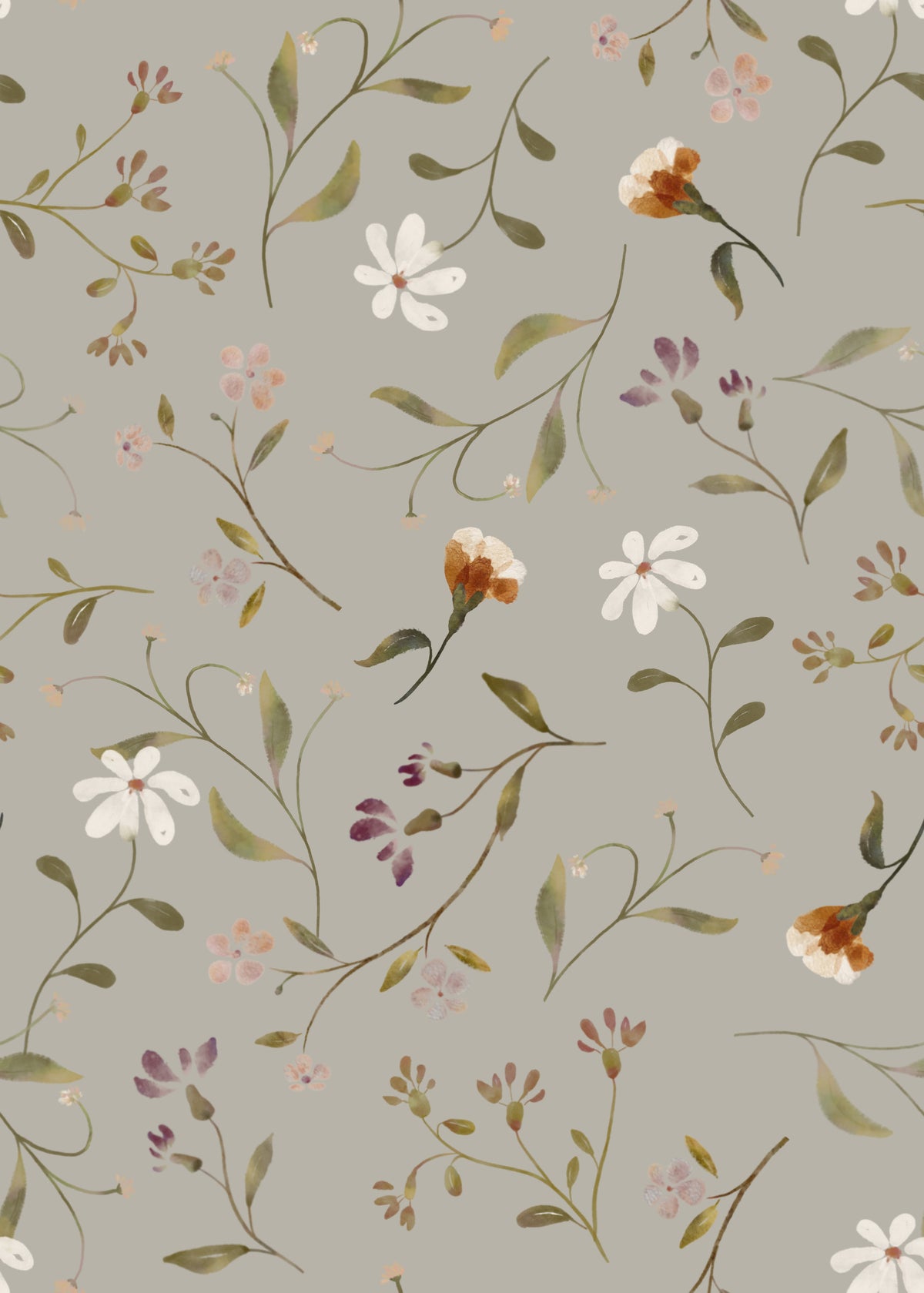 Memories in Petals Wallpaper⁠ fond d'écran olive⁠ in your room — zoomed