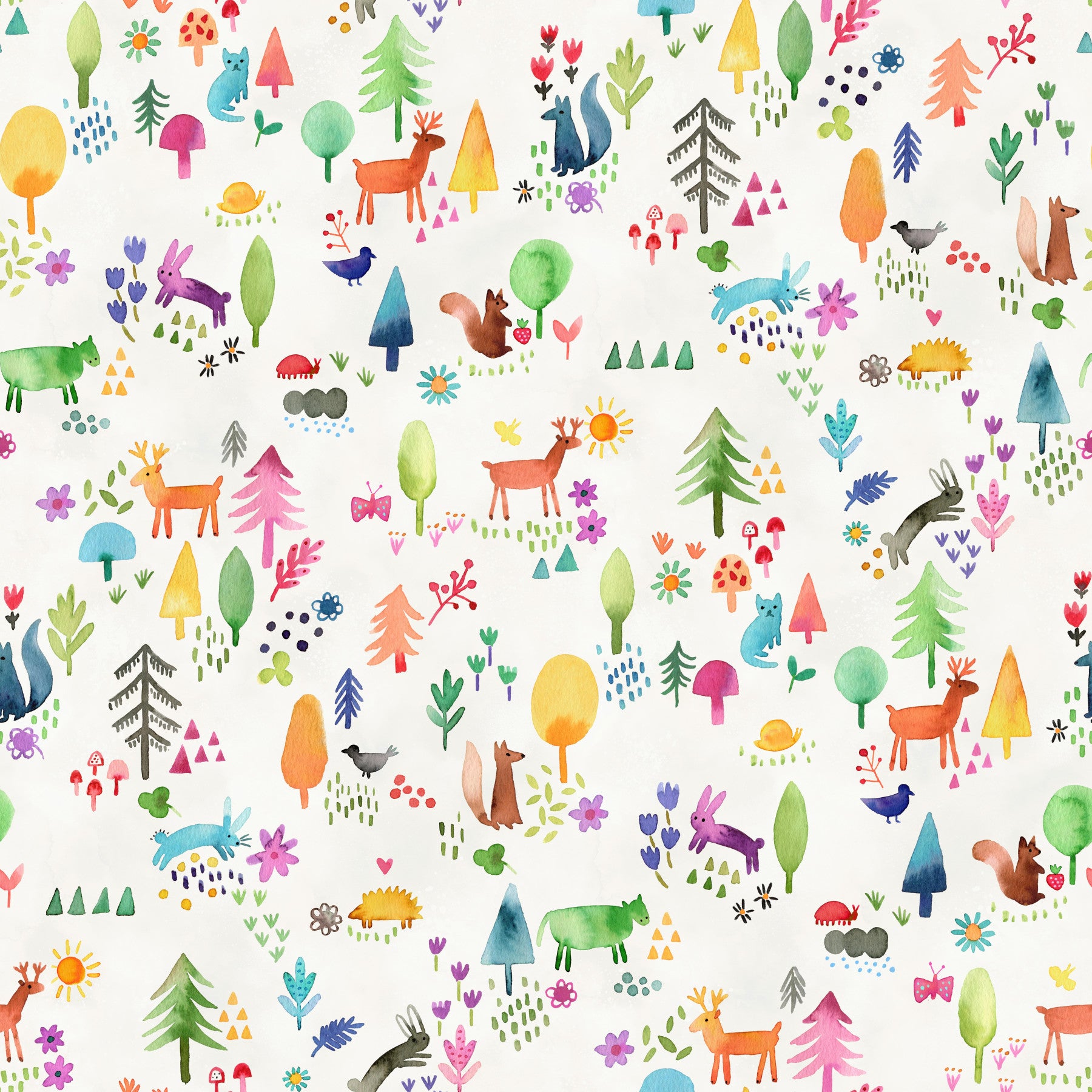 Cute Tiny Forest Animals Fox Kids Wallpaper⁠ in your room — zoomed