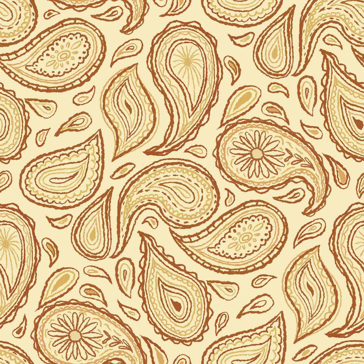 Autumn Paisley - Warm Wallpaper⁠