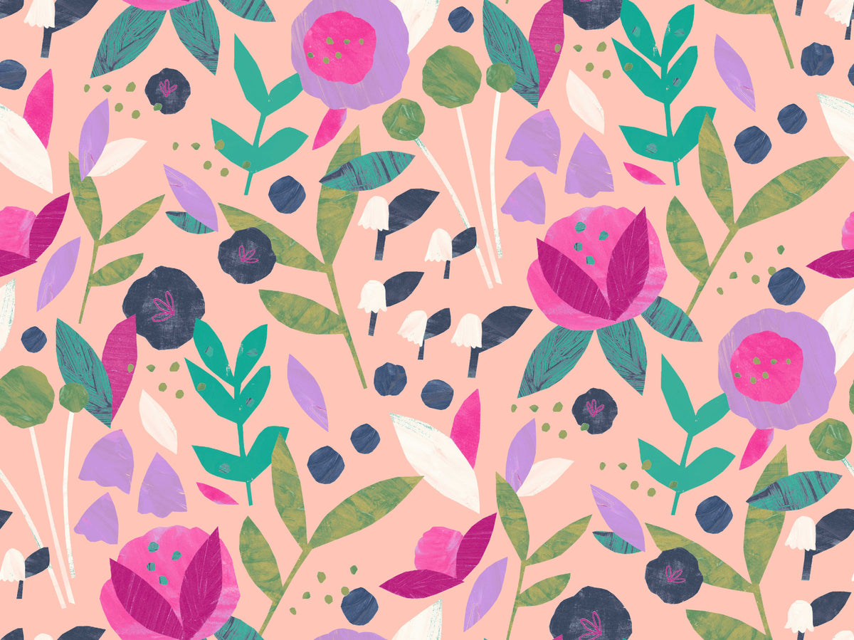 Paper Flowers Wallpaper⁠ in your room — zoomed