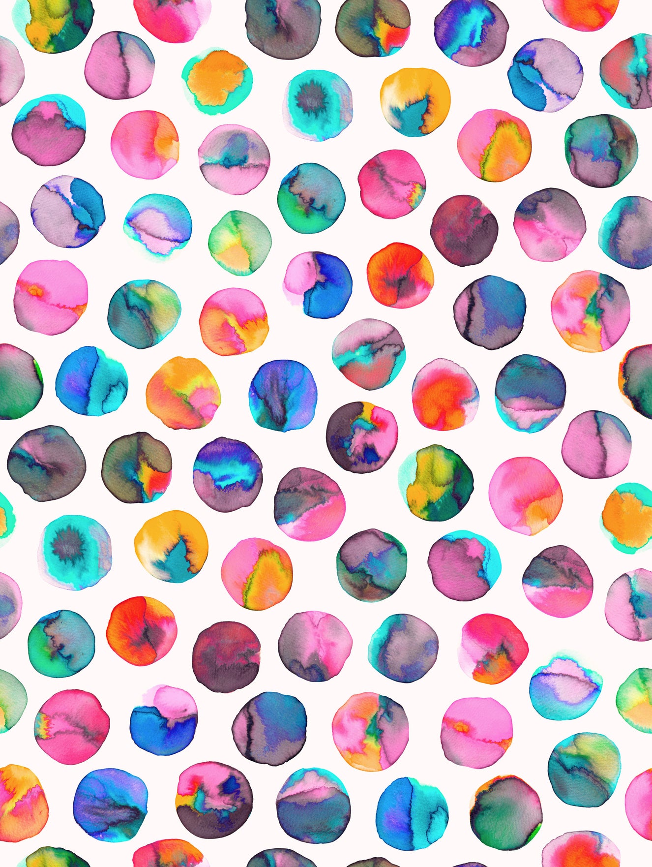 Geometrische kleurrijke inktstippen multicolor wallpaper⁠