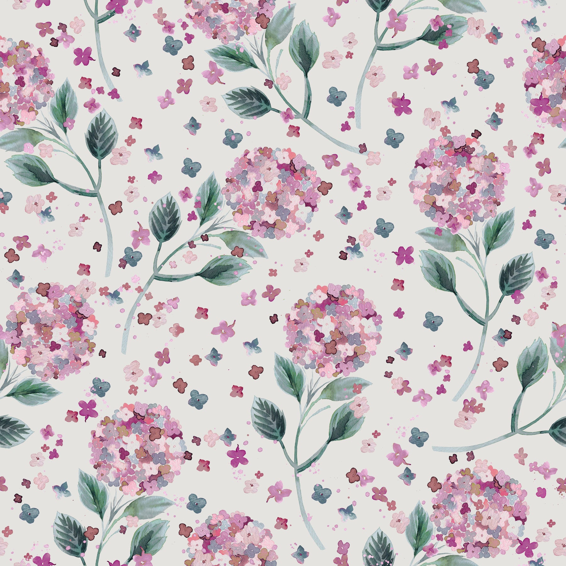 Hortengea Garden Flowers Wallpaper⁠