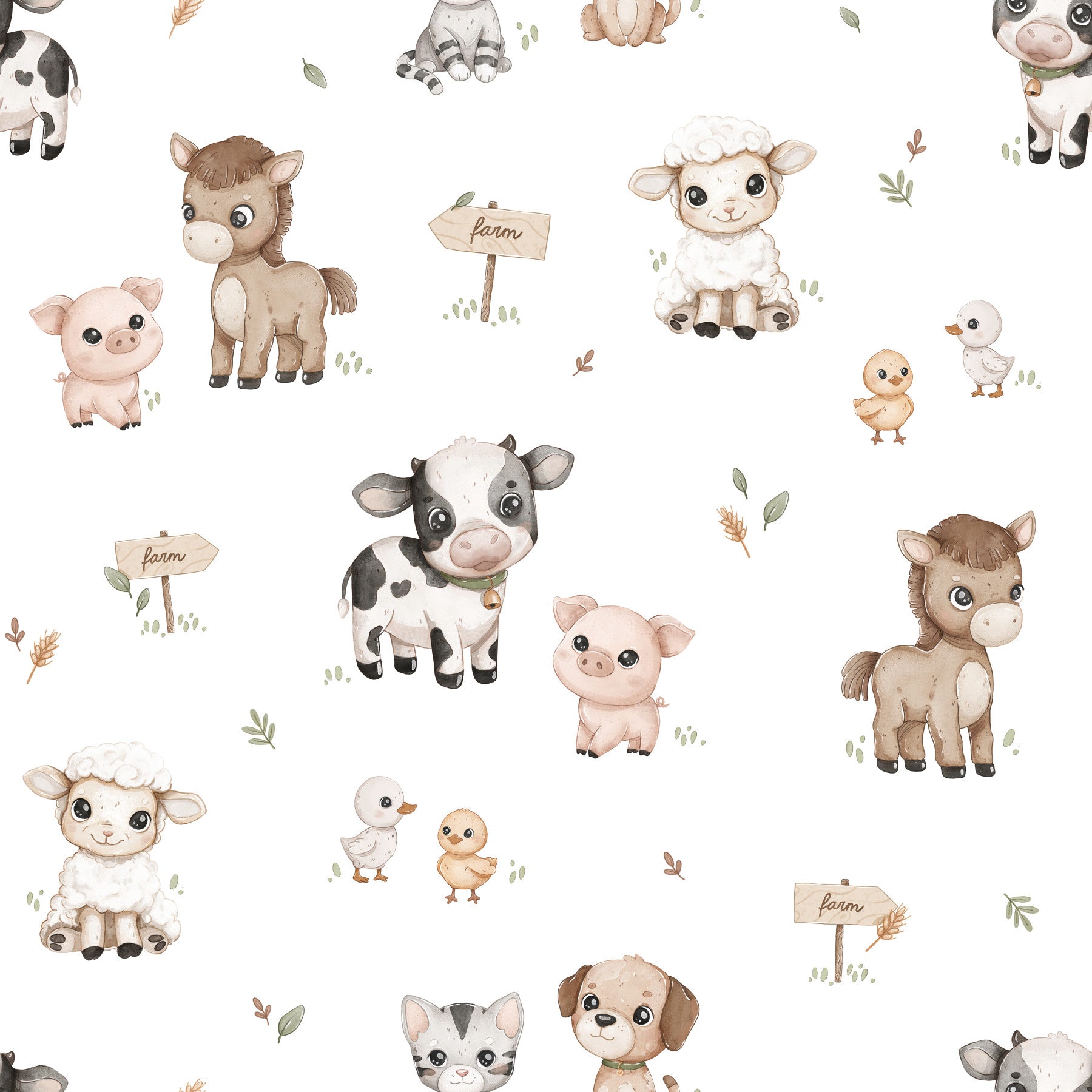 Happy Farmtime Wallpaper⁠ in your room — zoomed
