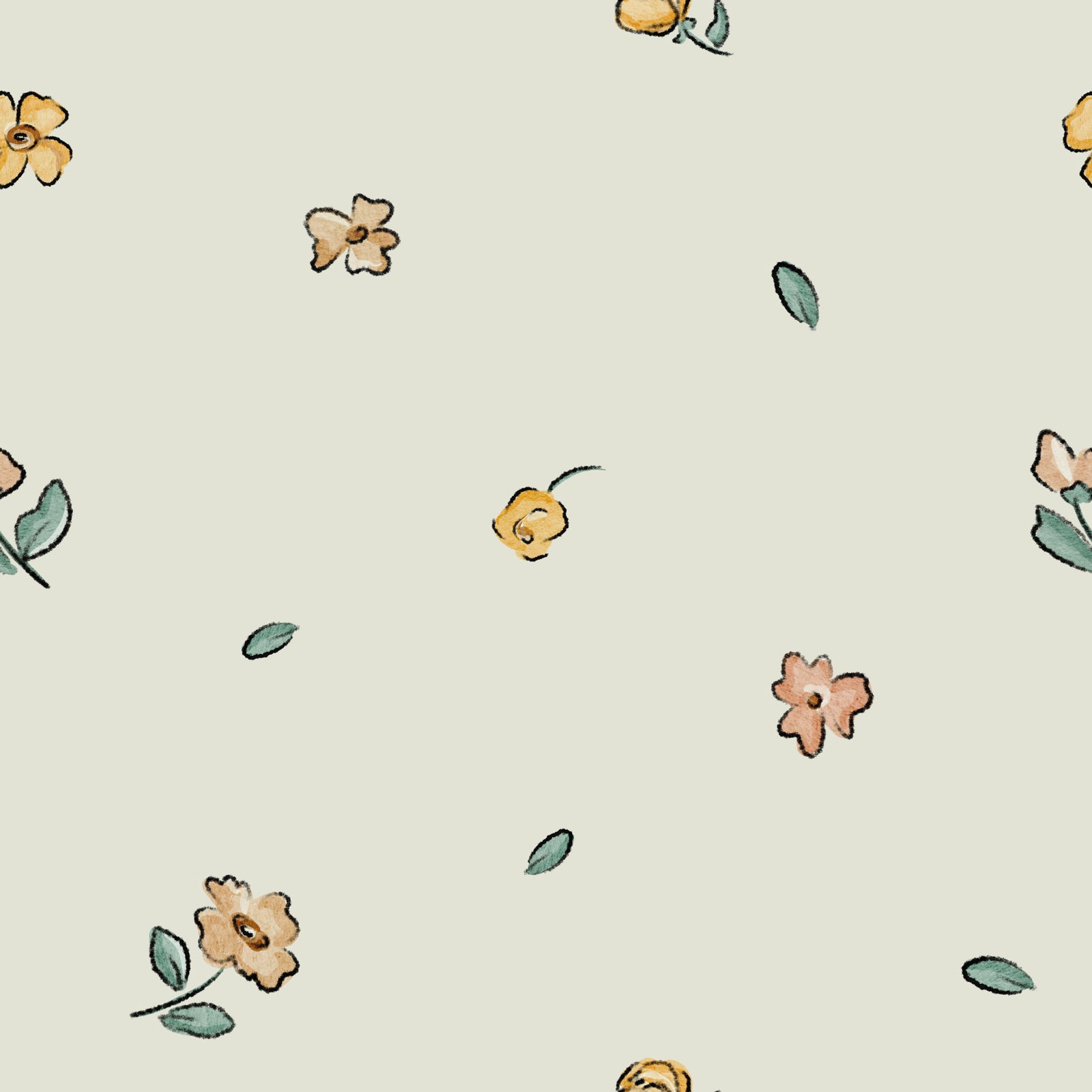 Delikat akvarelblomster tapet⁠