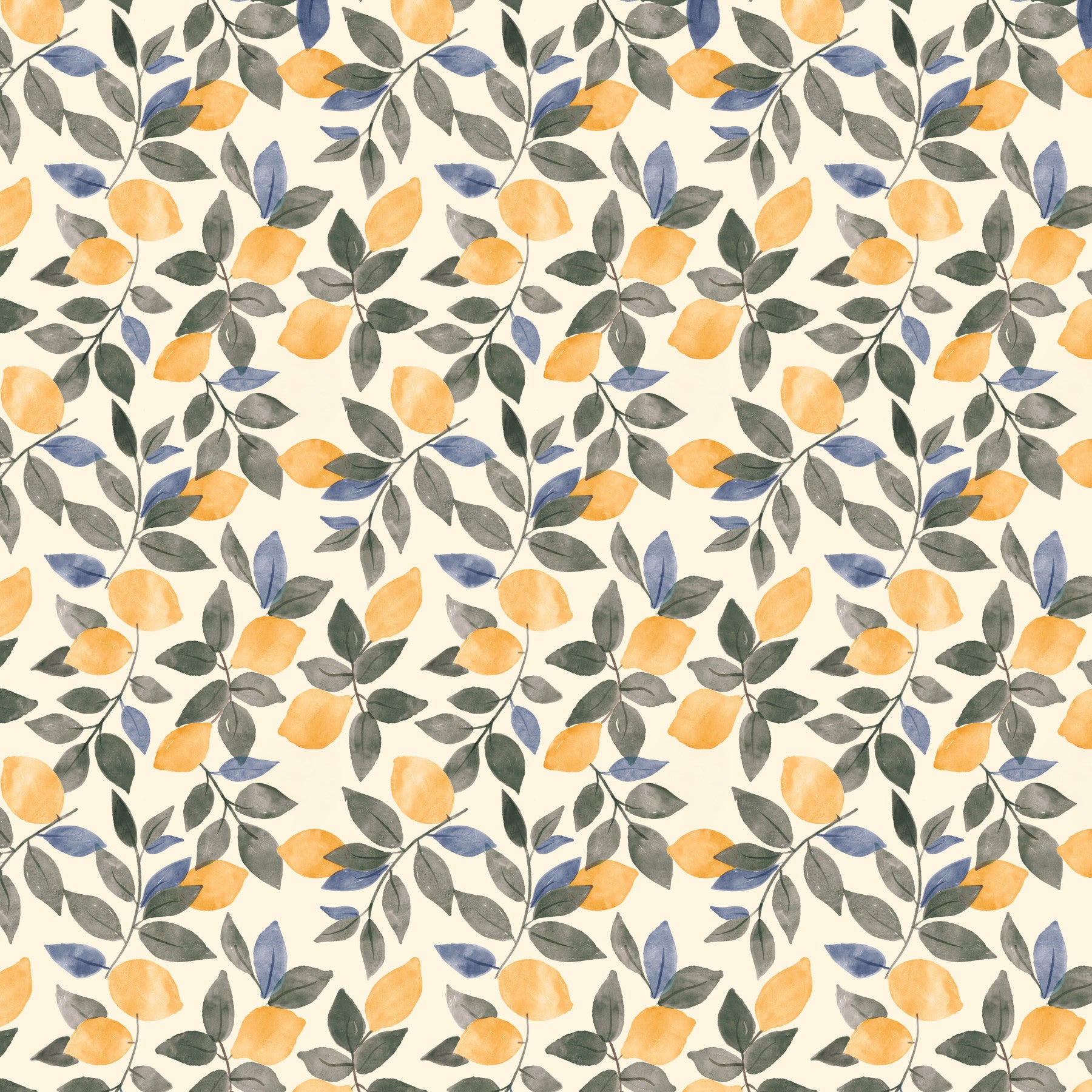 Vintage Lemons Light Theme Wall Mural in your room — zoomed