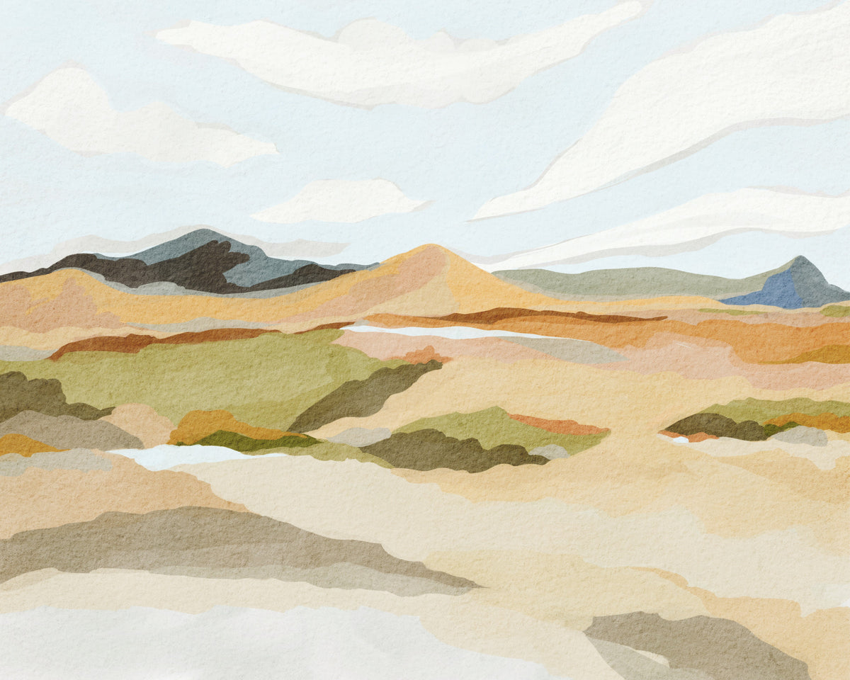 Abstract Mountain Vista Wall Mural in your room — zoomed