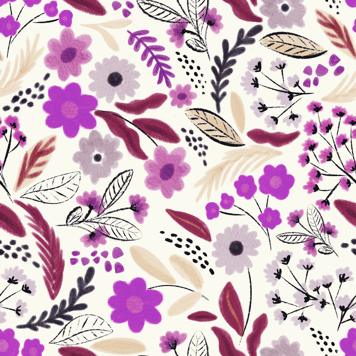 Rustic Rose Garden botanicals Wallpaper⁠ in your room