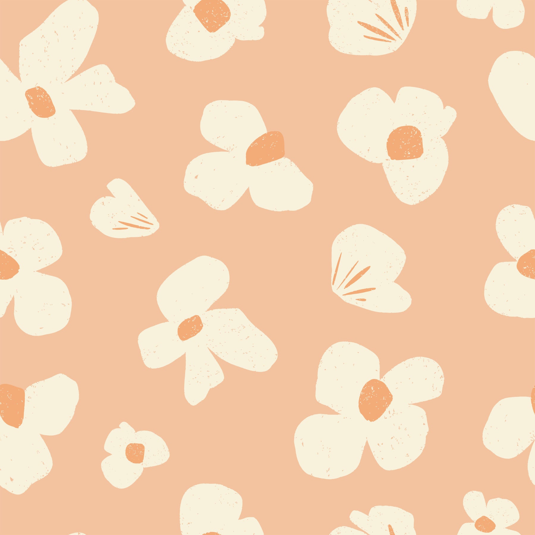 Pfirsiche abstrakte Blumen Wallpaper⁠ in your room — zoomed