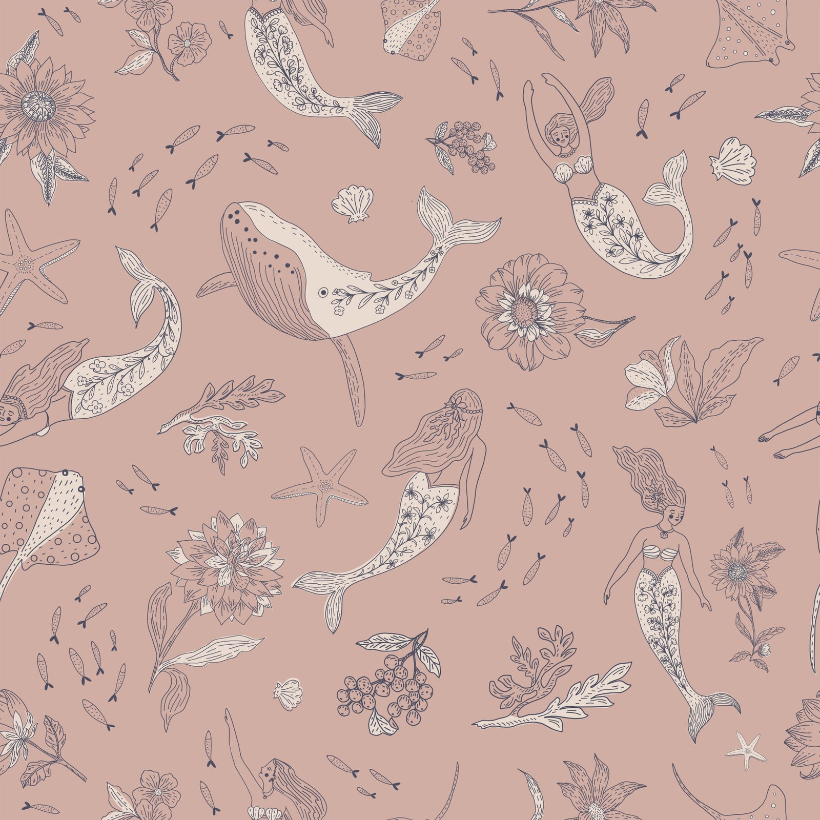Papier peint en lagon de sirène enchantée⁠
