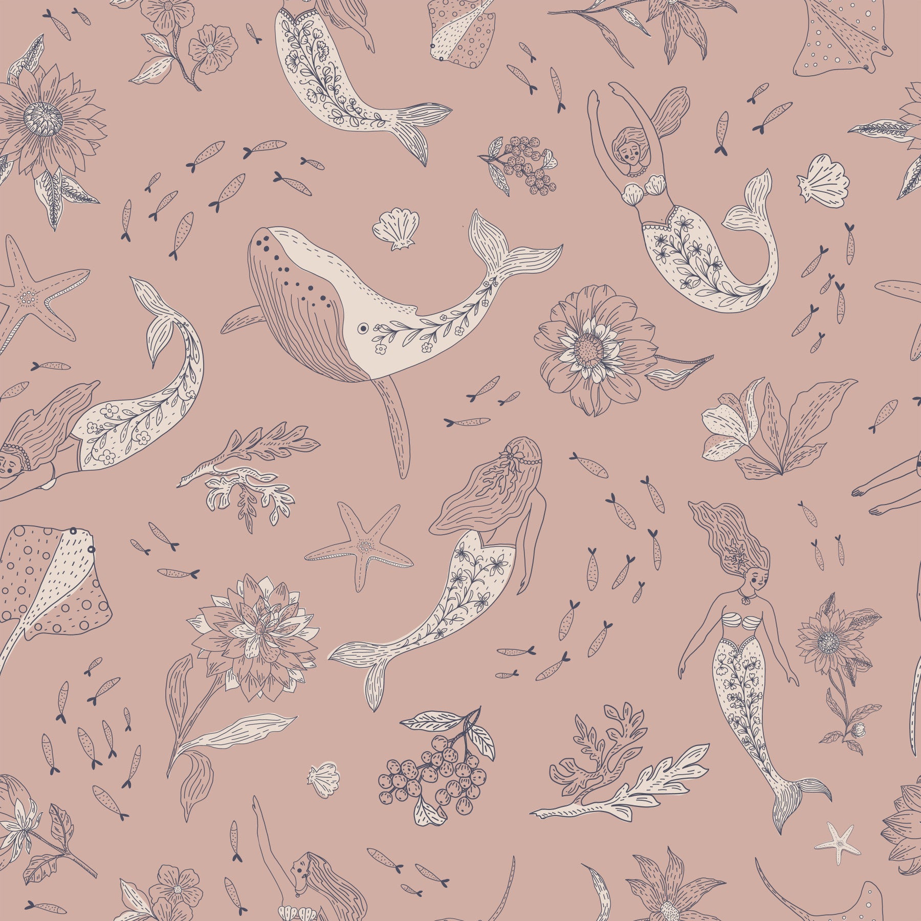 Papier peint en lagon de sirène enchantée⁠ in your room — zoomed