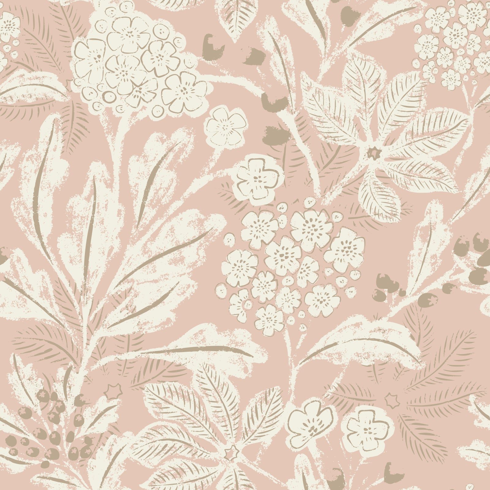 Gestructureerde botanische droom wallpaper⁠