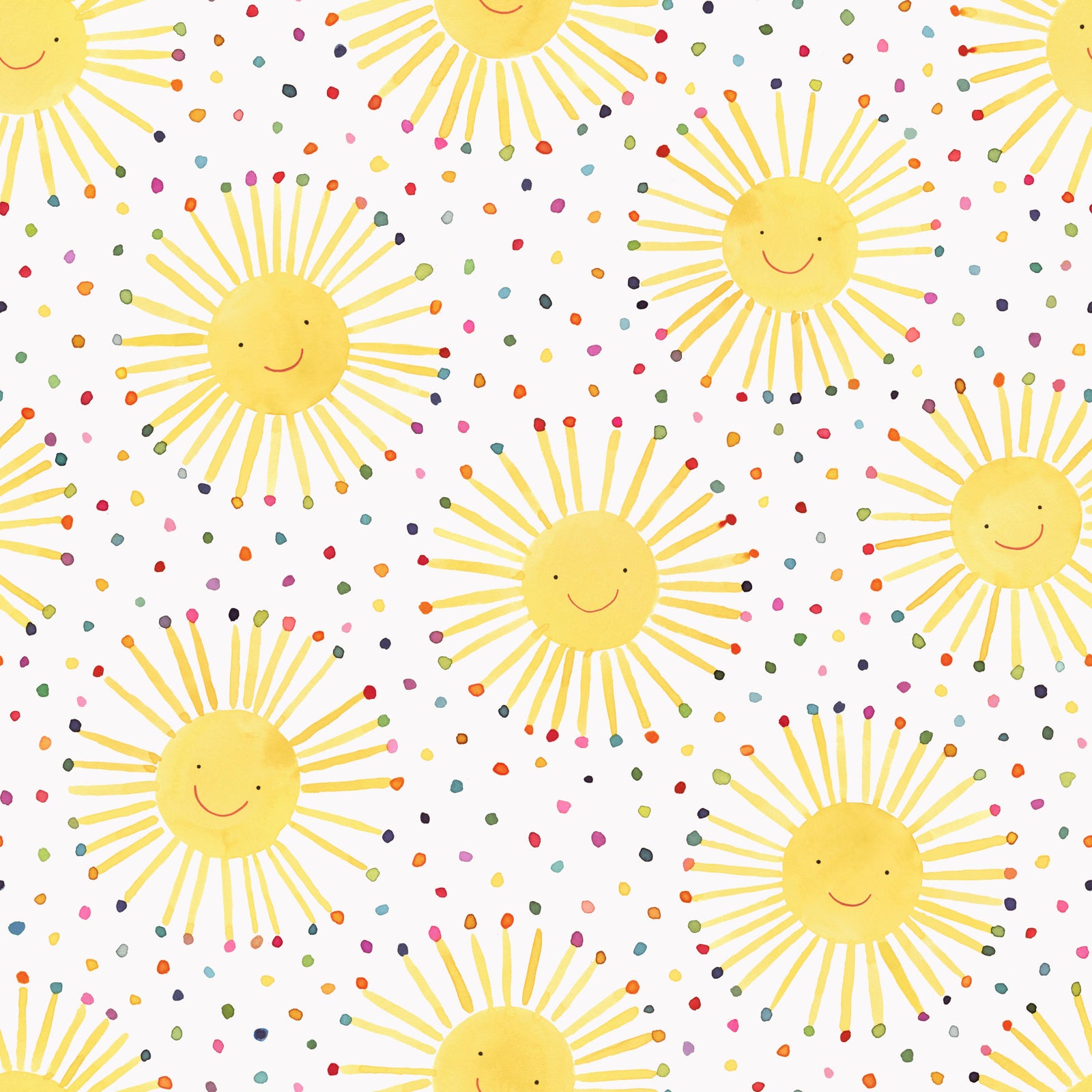 Süße Suns Smiley Scandinavian Nursery Wallpaper⁠