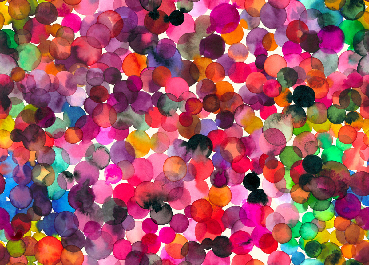 Overlapped Watercolor Art Dots Wallpaper⁠ in your room — zoomed