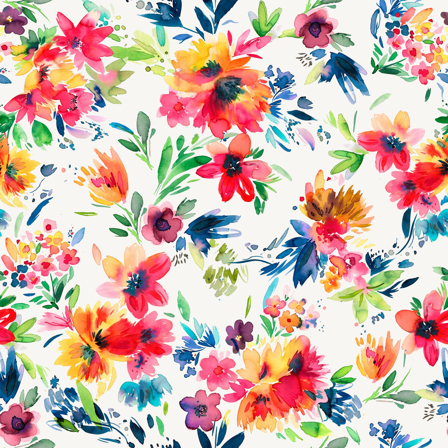 Schilderachtige bloemen tropisch rood behang⁠ in your room — zoomed