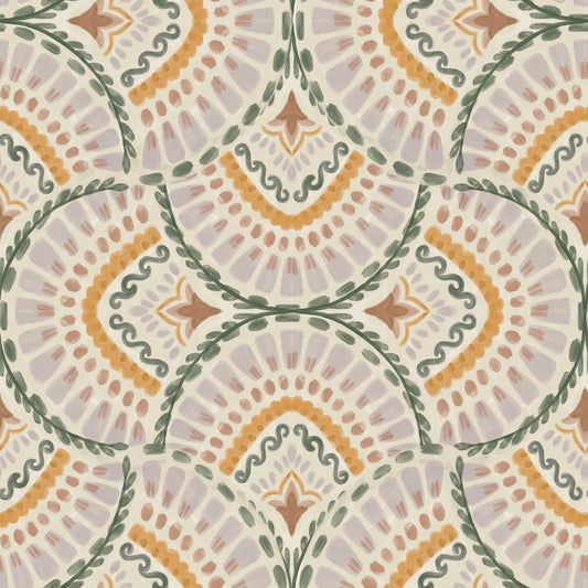Whimsical Fan Pattern Wallpaper⁠
