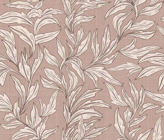 Papier peint à motif de feuilles serein⁠