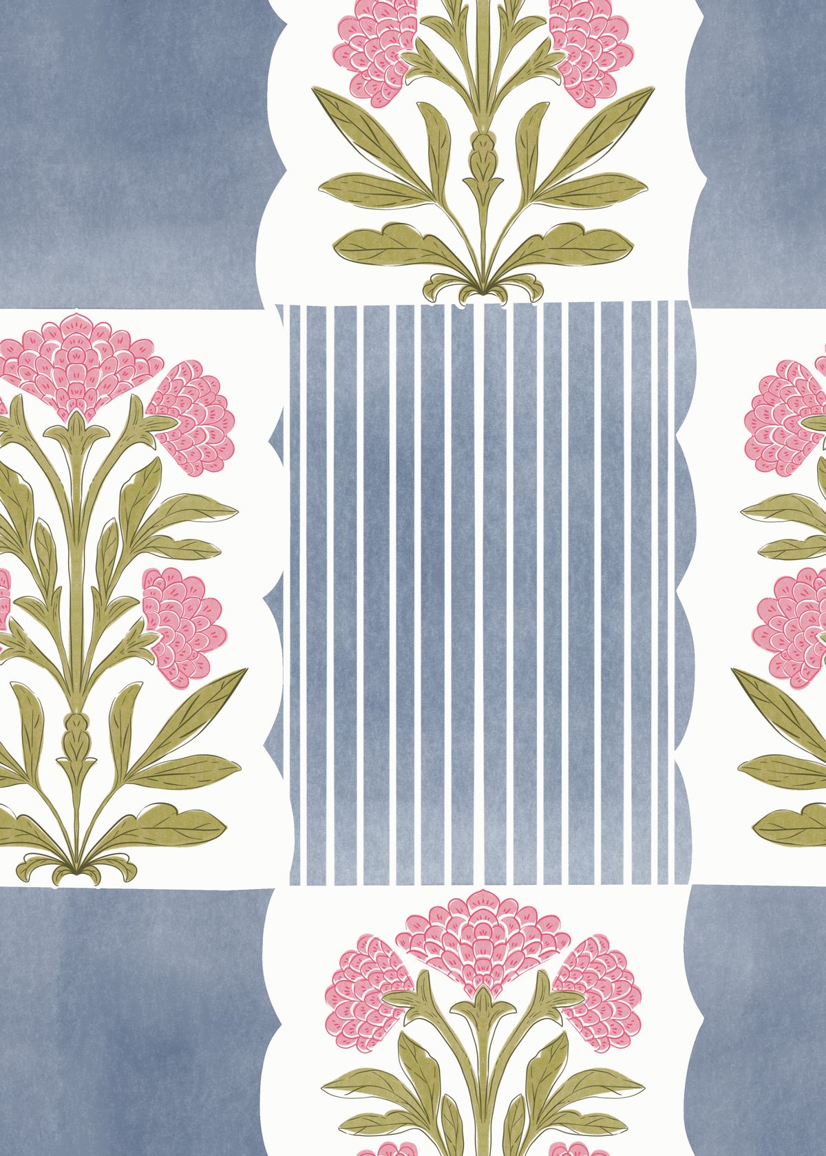 Fond d'écran Blush & Blue Stripes⁠ in your room