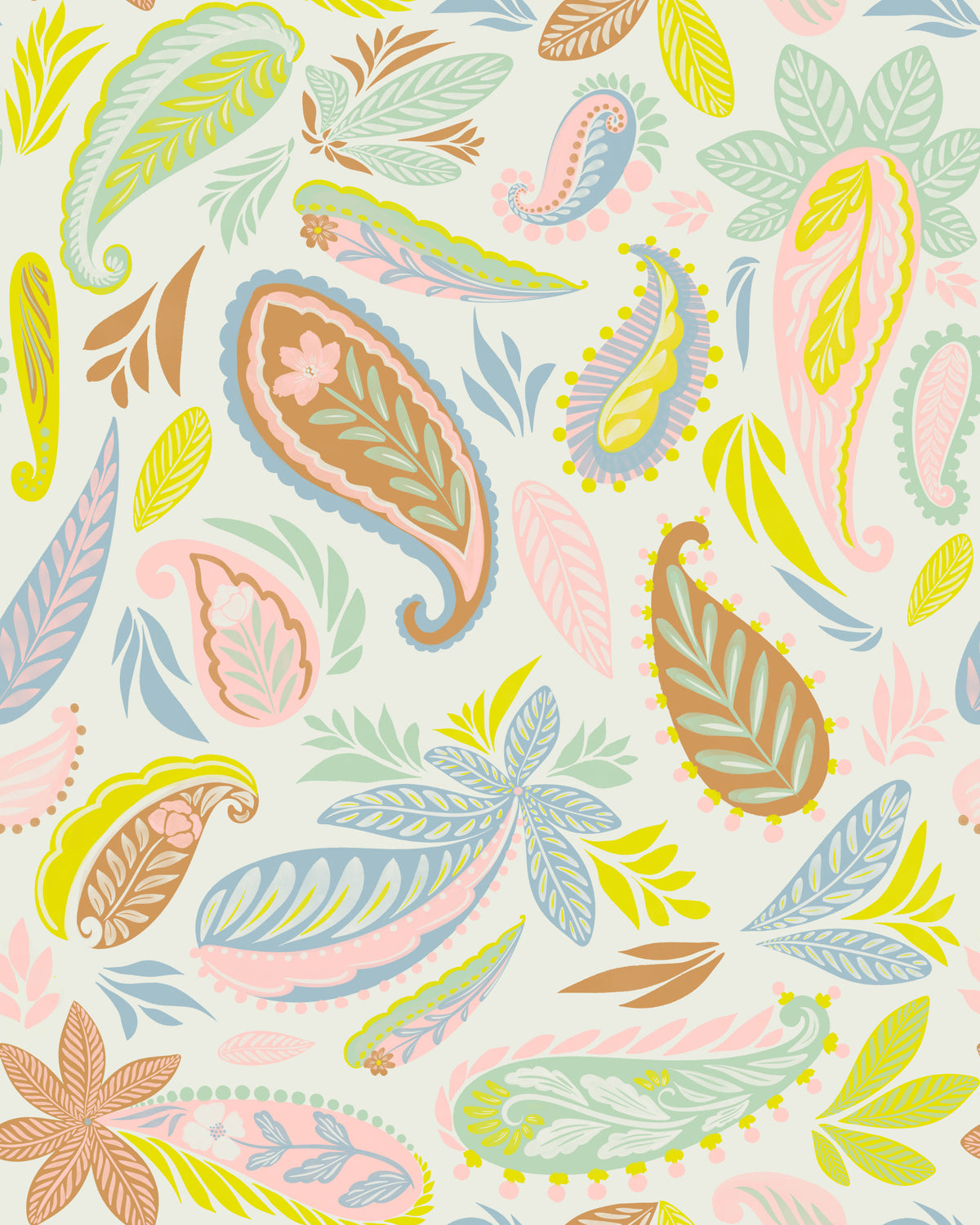 Pastell Paisley Paradise Wallpaper⁠ in your room — zoomed